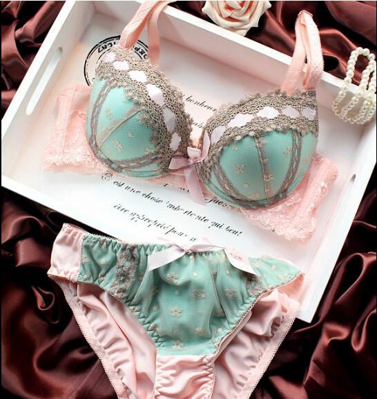 DIM GIRL Cotton Bra brief sets Sexy lingerie three-row Lace Embroidery  Underwear bra set – Girl Stylo