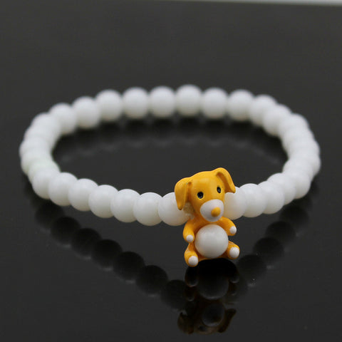 BIG SALE On Adorable Dog Charm Bracelet (White) - Girl Stylo