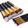 BIG SALE on 10 Piece Pro Makeup Brush Set  (Black and Gold) - Girl Stylo