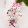 Big Sale On Fashion Women Watches Reloj Rose Flower Print - Girl Stylo