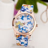 Big Sale On Fashion Women Watches Reloj Rose Flower Print - Girl Stylo