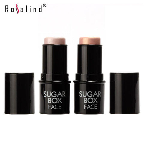 Brand Sugar box Face Makeup  Highlighter Stick Shimmer Highlighting Powder Creamy Texture Silver Shimmer - Girl Stylo