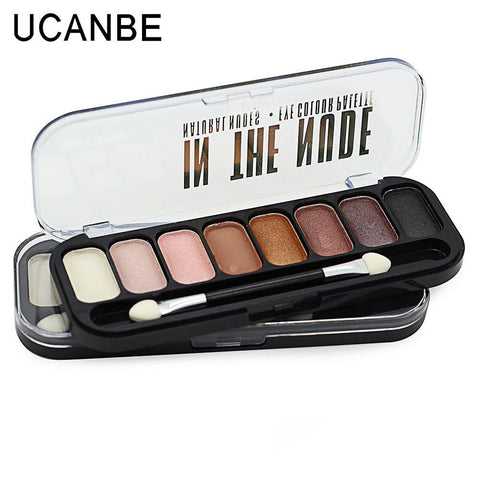 Brand UCABBE Fashion matte eyeshadow palette 8 colors natural earth color brand cosmetics naked makeup diamonds glitter pigment eyeshadow - Girl Stylo