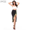 New Women Patchwork Kylie jenner Runway dress Bottom Open Fork 2 Two piece Set bandage dress - Girl Stylo