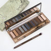 High Quality 12 Colors NK SMOKY Eyeshadow Palette Natural Eye Shadow With Double Brush Makeup Set Cosmetics - Girl Stylo