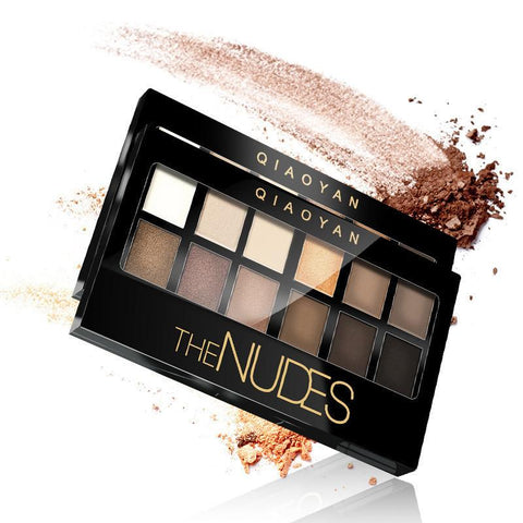 QIAOYAN The Nudes 12 Colors Matte Glitter Eye Shadow Palette - Girl Stylo