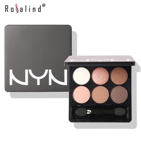 NYN High Qualtiy 6 Colors Diamond Pigment Makeup Eyeshadow Palette - Girl Stylo