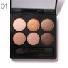 NYN High Qualtiy 6 Colors Diamond Pigment Makeup Eyeshadow Palette - Girl Stylo