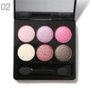 NYN High Qualtiy 6 Colors Diamond Pigment Makeup Eyeshadow Palette - Girl Stylo