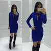 Zipper Bandage Bodycon Women autumn dress Long Sleeve Round neck KYLIE JENNER dress - Girl Stylo