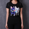 Winter and Spring women cotton printed cartoon rhinestone Tshirt - Girl Stylo