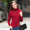 Women Winter Shirts Brand Long Sleeves Solid High Collar Pullover/Wild Section Bottoming Shirt - Girl Stylo