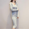 New Brand Autumn and Winter Long V-Neck Slim Sweater Dress For Women - Girl Stylo