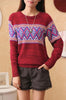 New Casual Women Ethnic Knitted Sweater or Pullovers having Long Sleeves O neck - Girl Stylo