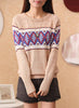 New Casual Women Ethnic Knitted Sweater or Pullovers having Long Sleeves O neck - Girl Stylo