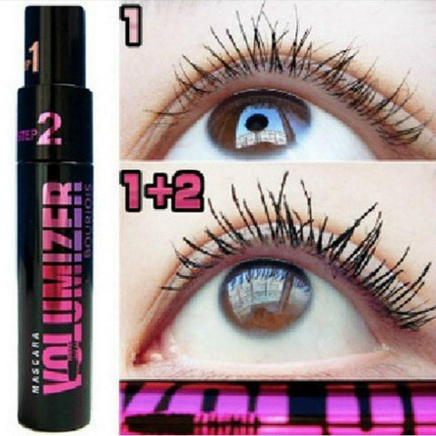 Brand VOLUMIZER Long Curling Mascara 3D Fiber Eye Lashes 1+2 MakeUp Dense Slim Extension Waterproof  Mascara - Girl Stylo