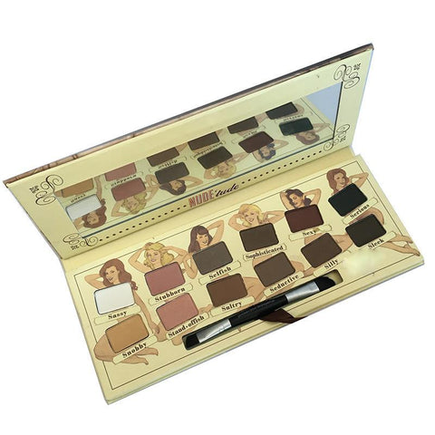 New Fashion Brand Tude Eyeshadow Palette Collection Cosmetic 12 Colors Pro Face Makeup Set Eye Shadow with Brush - Girl Stylo