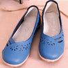 Women's genuine leather shoes Lady shoes pure Lady openwork shoes for wemen beef peas at the end of the end of shoes - Girl Stylo