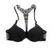 Yomsong  Fashion Women Bra Front Closure Sexy Lace Racer Y-line Straps Back Seamless Push Up Underwear Lingerie - Girl Stylo