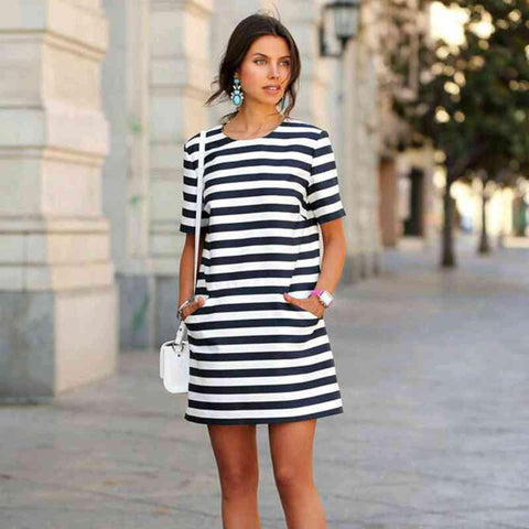 New apparel women dress casual straight striped sexy mini dresses self portrait dress forever hipster kawaii DCD-16308 21 - Girl Stylo