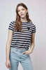 TOPSHOP short sleeve cdg play couple t shirt striped solid cotton tshirt embroidery heart high quality tee - Girl Stylo